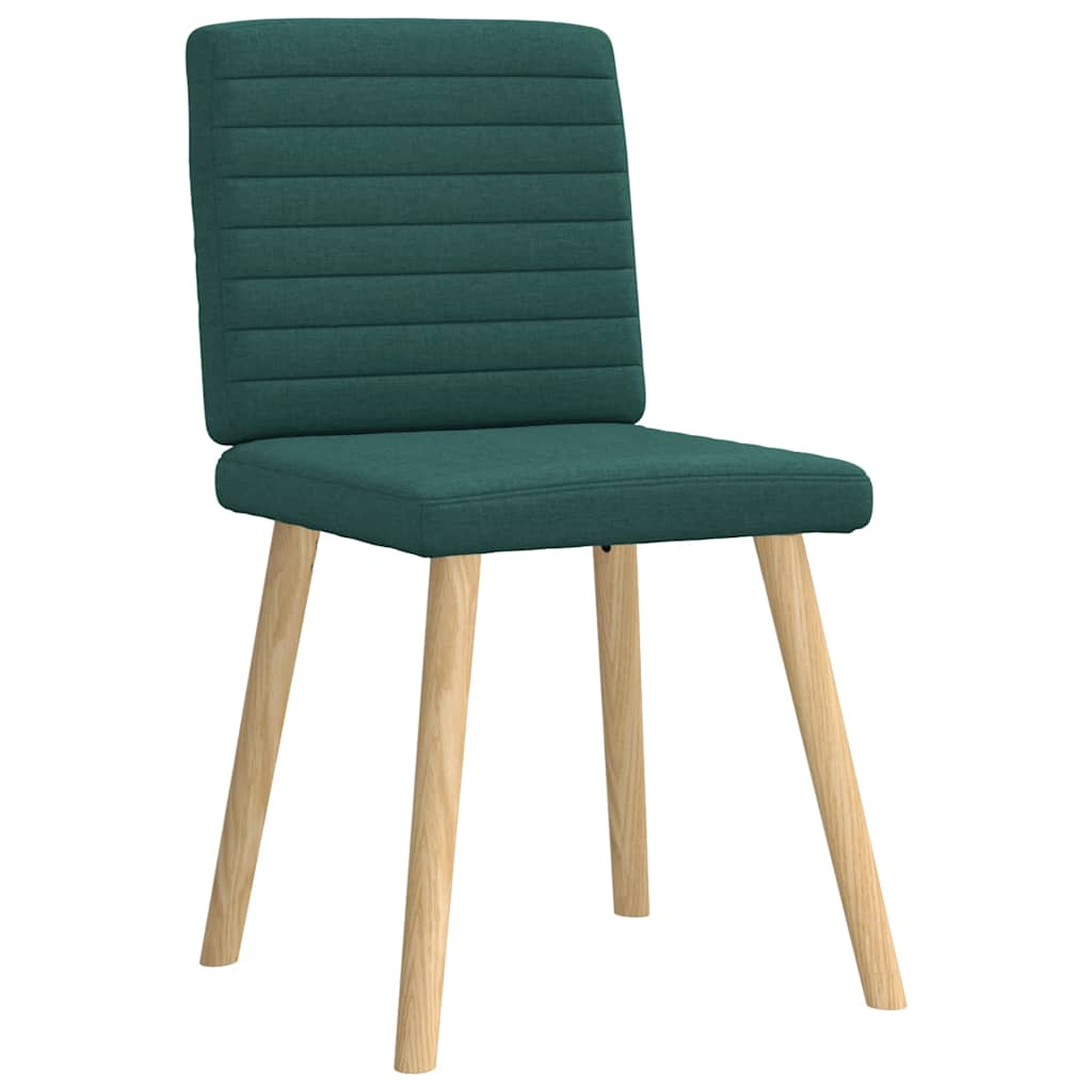 Kitchen chairs, 6 pcs., dark green, fabric