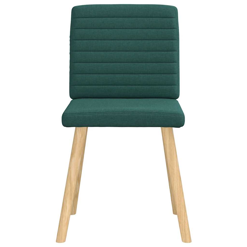 Kitchen chairs, 6 pcs., dark green, fabric