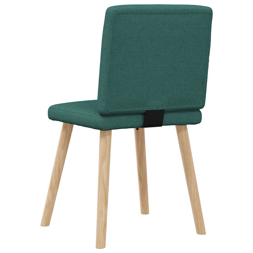 Kitchen chairs, 6 pcs., dark green, fabric