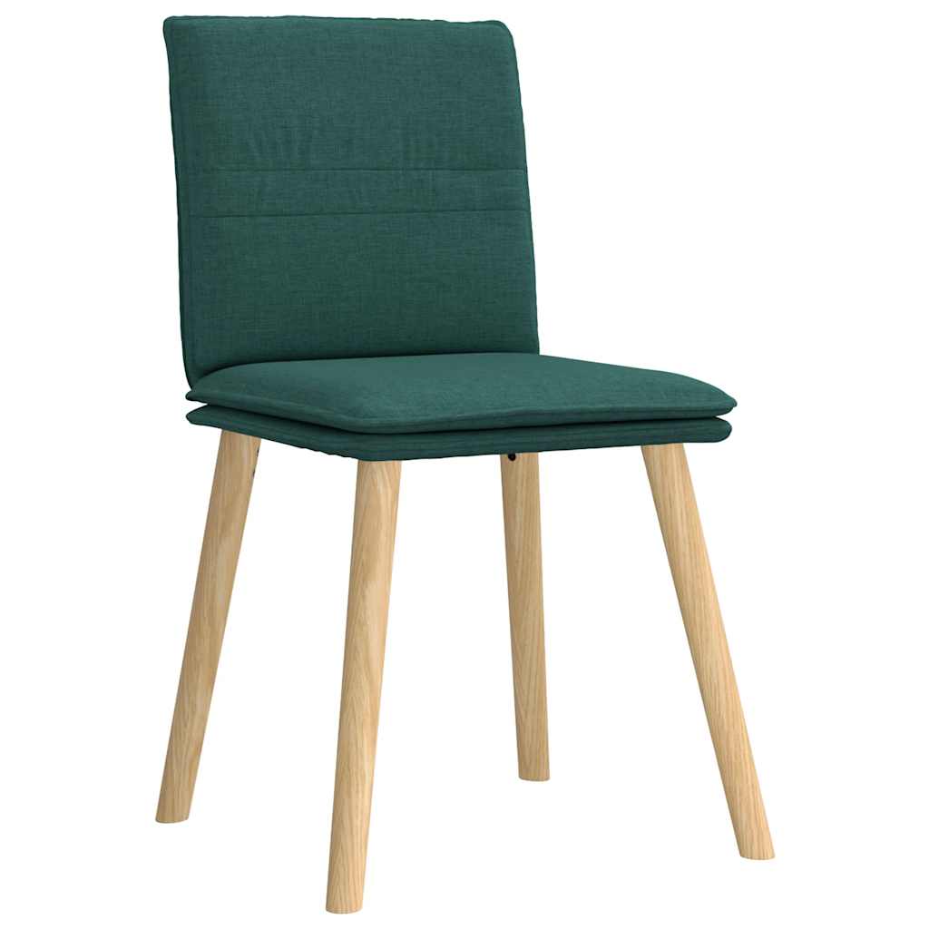 Kitchen chairs, 6 pcs., dark green, fabric