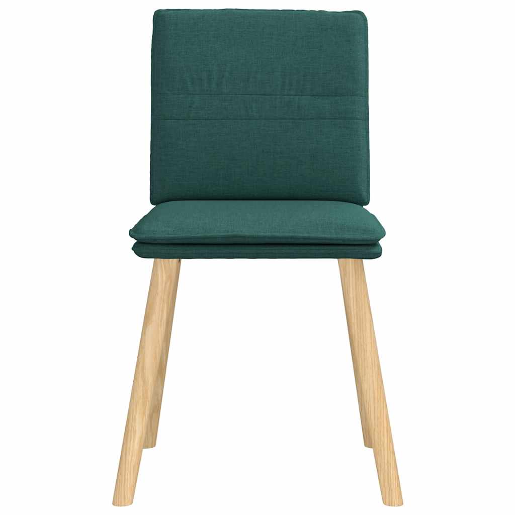 Kitchen chairs, 6 pcs., dark green, fabric