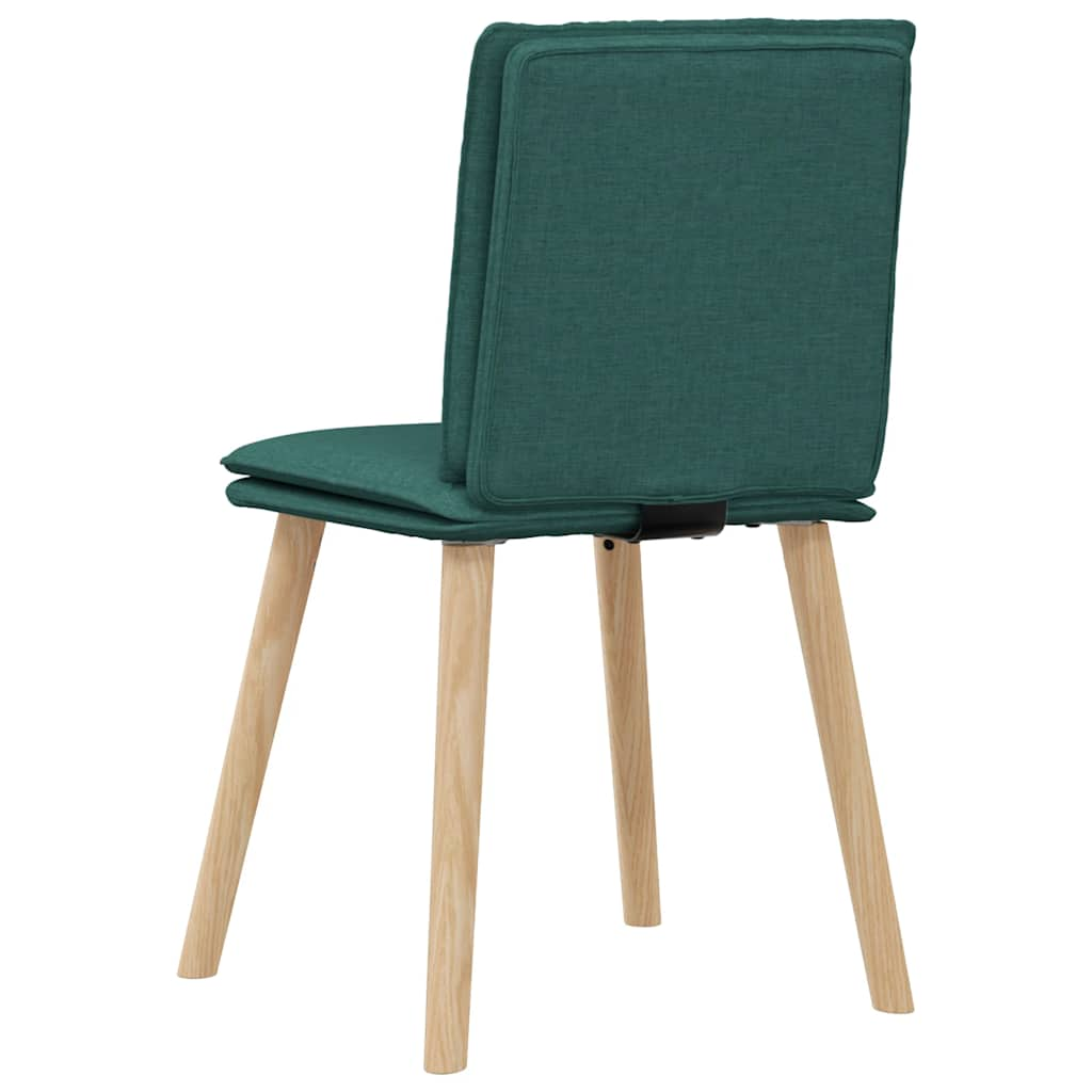 Kitchen chairs, 6 pcs., dark green, fabric