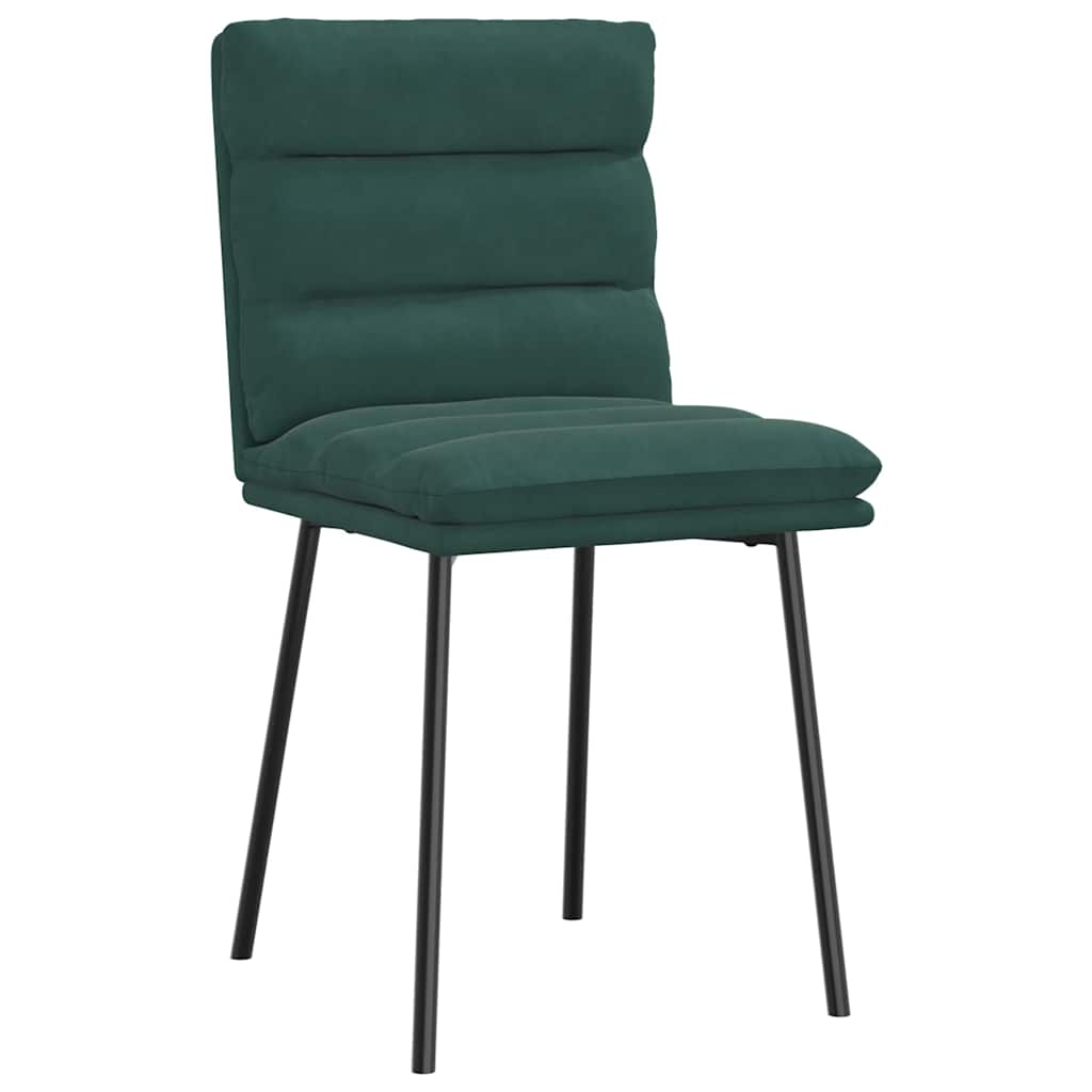 Kitchen chairs, 6 pcs., dark green, velvet