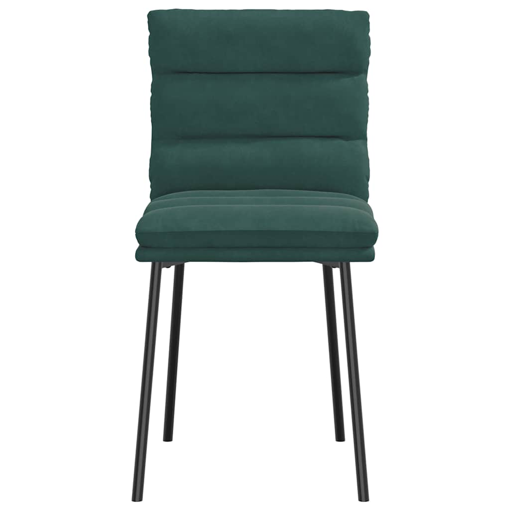 Kitchen chairs, 6 pcs., dark green, velvet