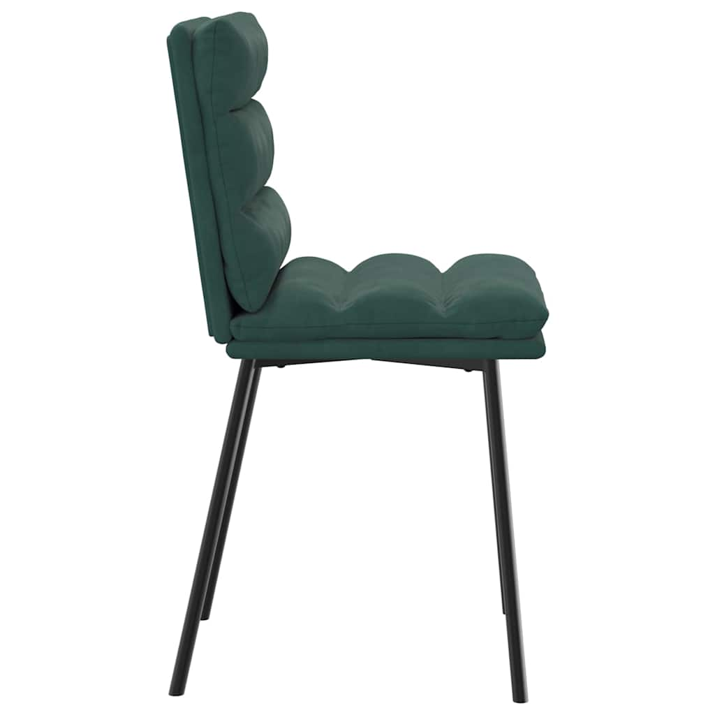 Kitchen chairs, 6 pcs., dark green, velvet