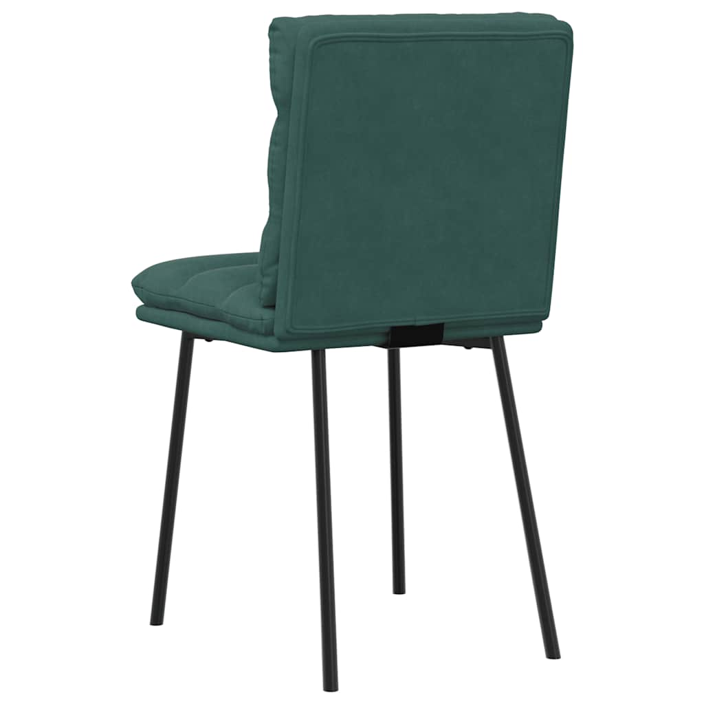 Kitchen chairs, 6 pcs., dark green, velvet