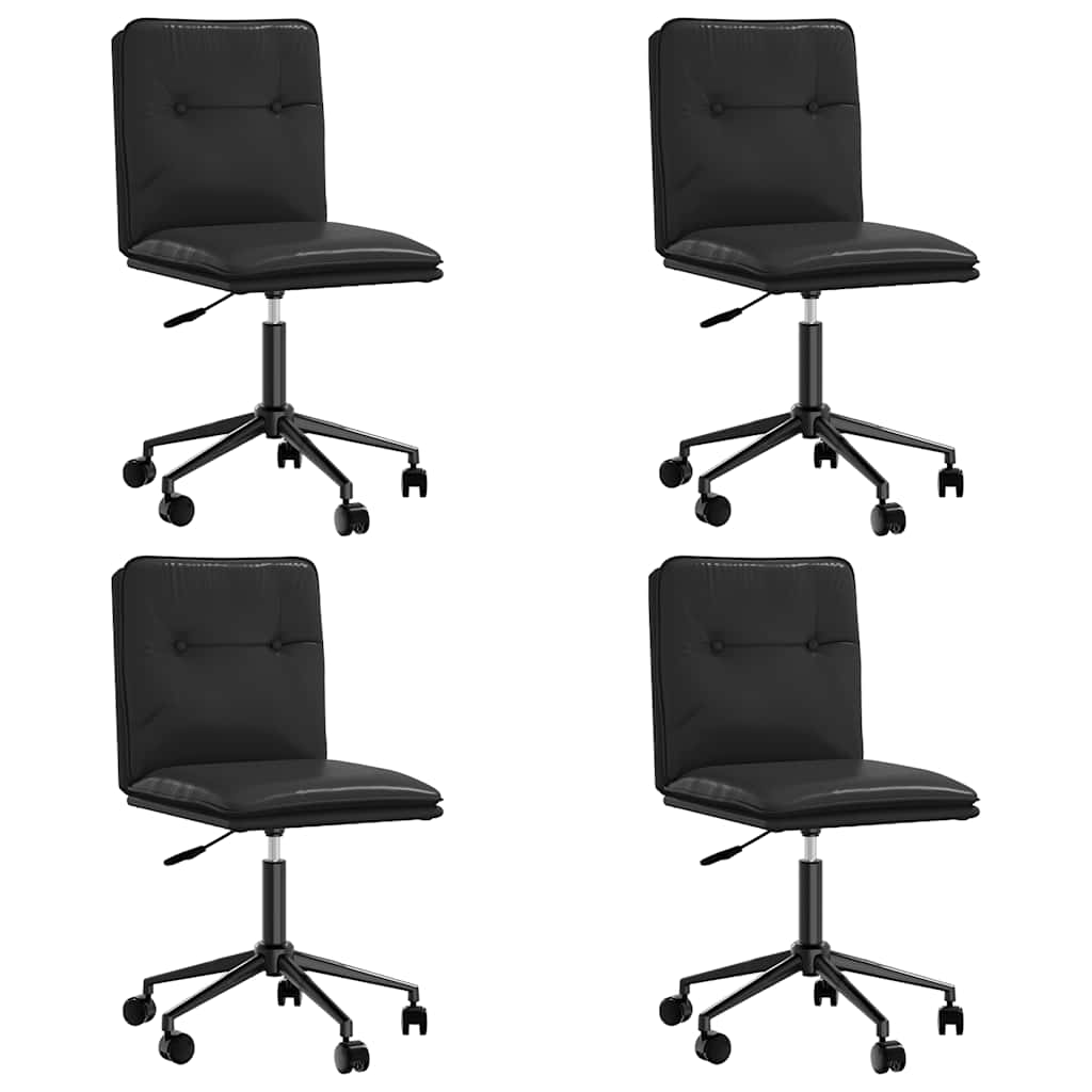 Dining chairs, 4 pcs., black, eco-leather