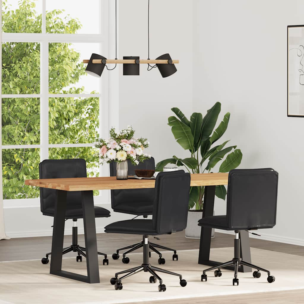 Dining chairs, 4 pcs., black, eco-leather