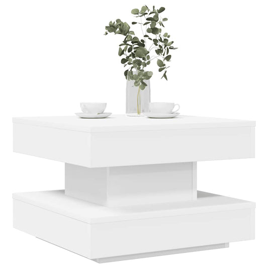 360 degree rotating coffee table, white 50x50x34.5 cm