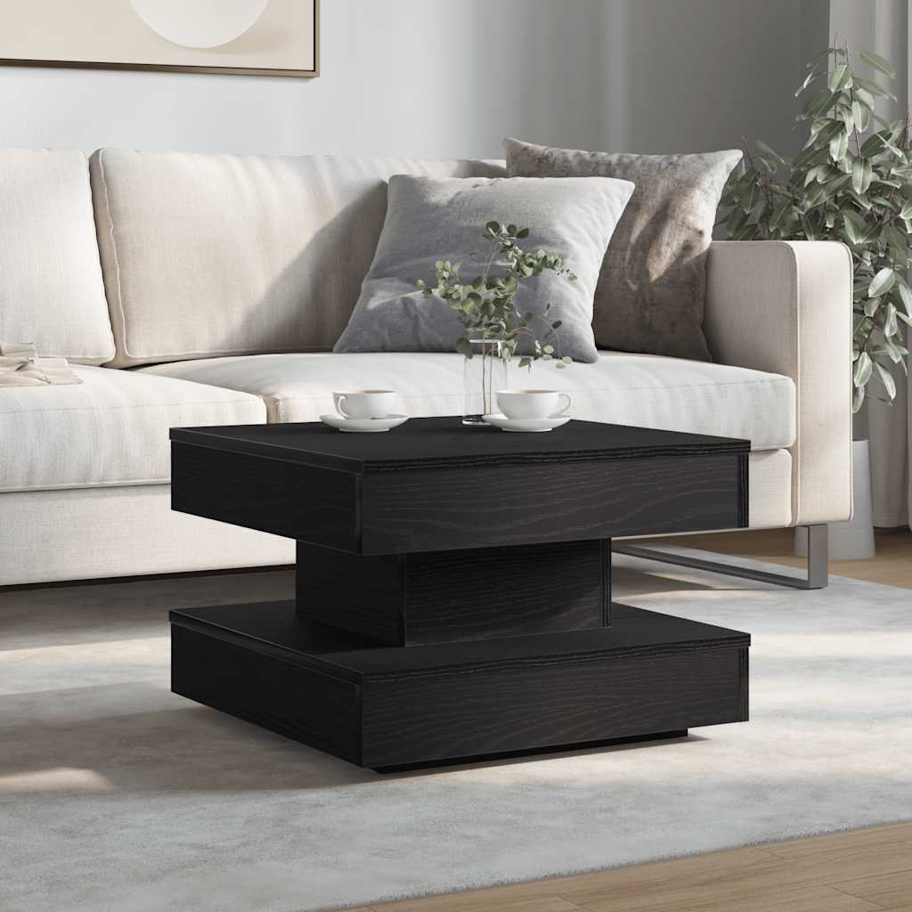 360 degree rotating coffee table, black 50x50x34.5 cm