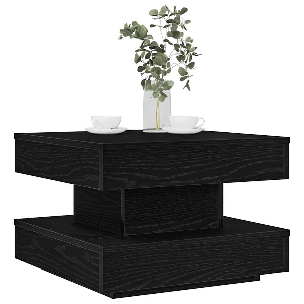 360 degree rotating coffee table, black 50x50x34.5 cm