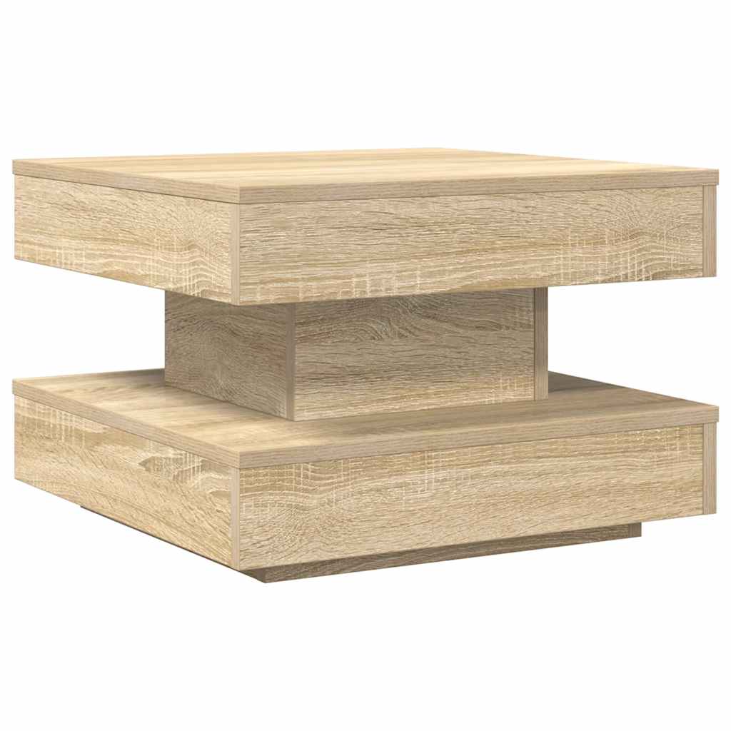 360 degree rotating coffee table, sonoma oak 50x50x34.5 cm