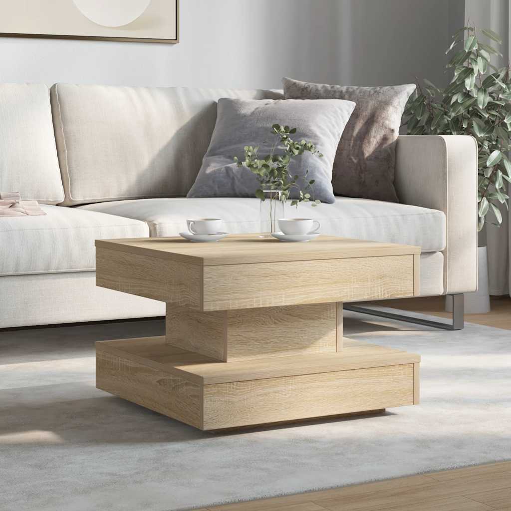 360 degree rotating coffee table, sonoma oak 50x50x34.5 cm