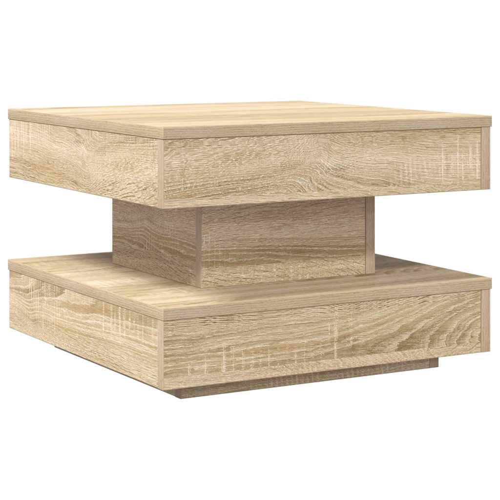 360 degree rotating coffee table, sonoma oak 50x50x34.5 cm