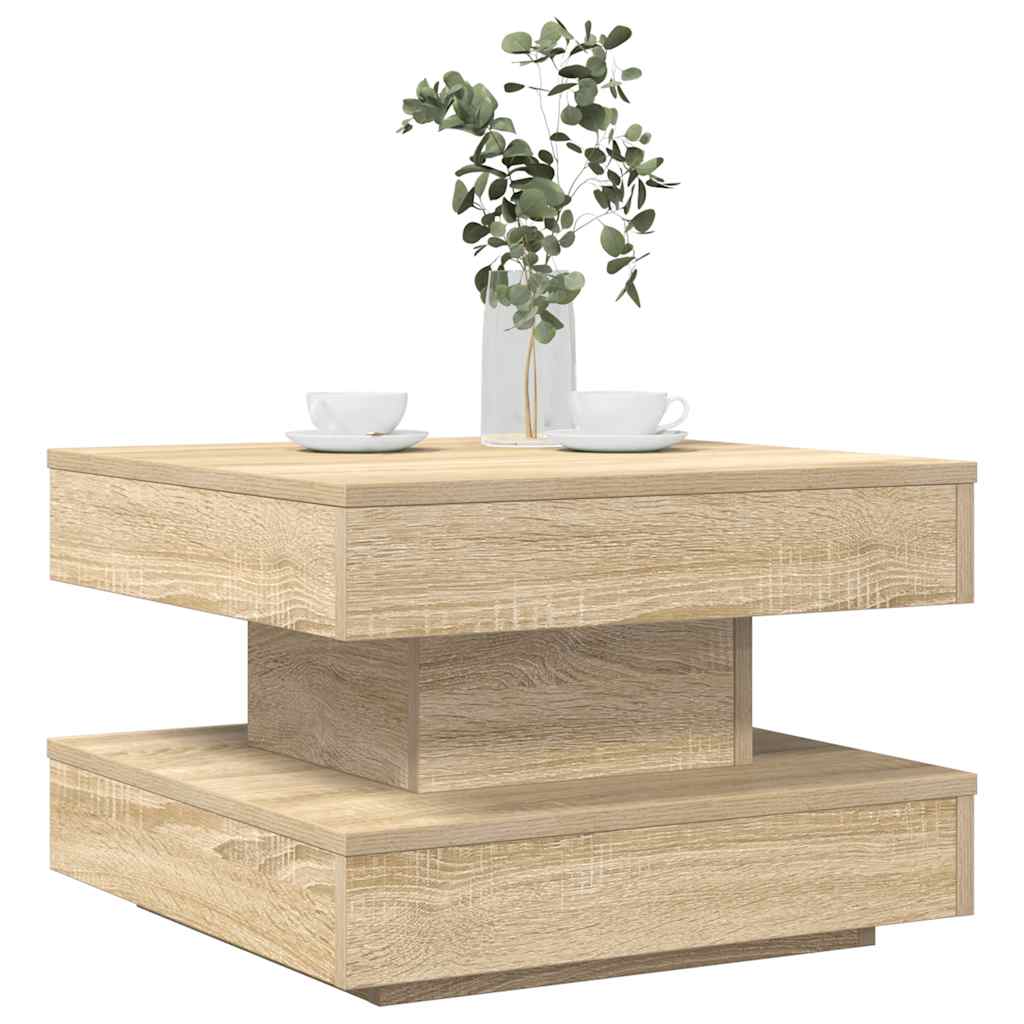 360 degree rotating coffee table, sonoma oak 50x50x34.5 cm