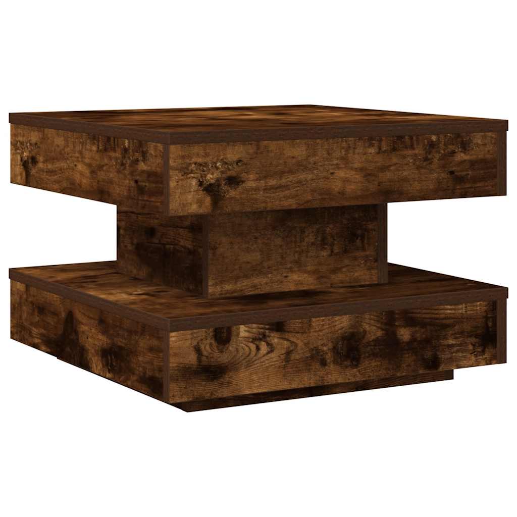 360 degree rotating coffee table, smoked oak 50x50x34.5 cm