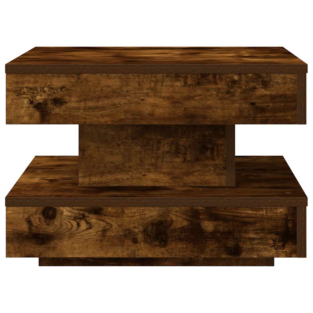 360 degree rotating coffee table, smoked oak 50x50x34.5 cm