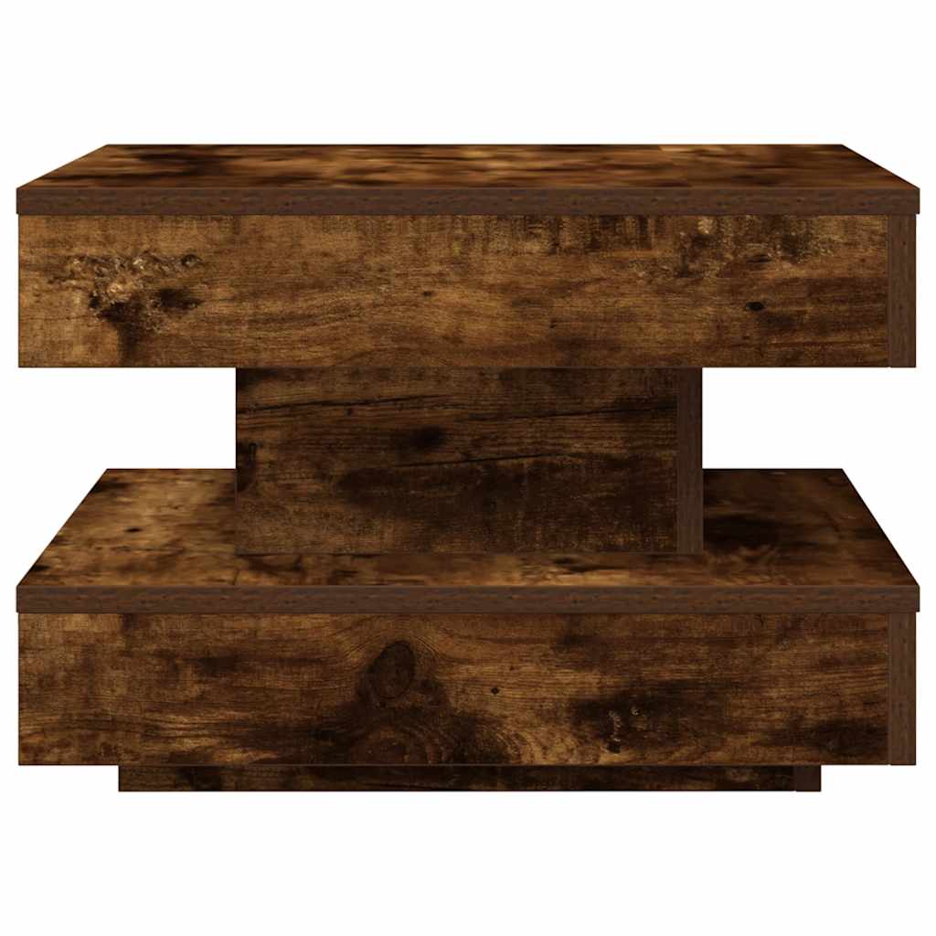 360 degree rotating coffee table, smoked oak 50x50x34.5 cm