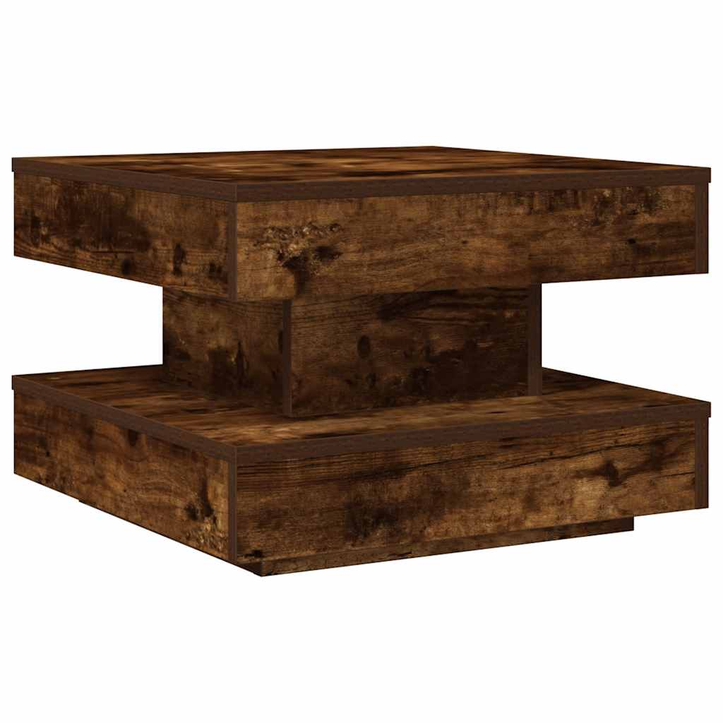 360 degree rotating coffee table, smoked oak 50x50x34.5 cm