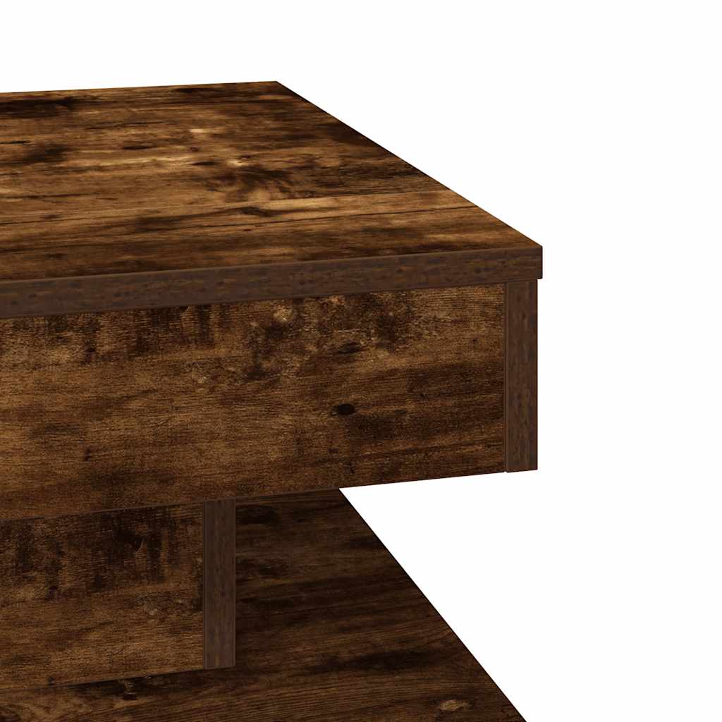 360 degree rotating coffee table, smoked oak 50x50x34.5 cm