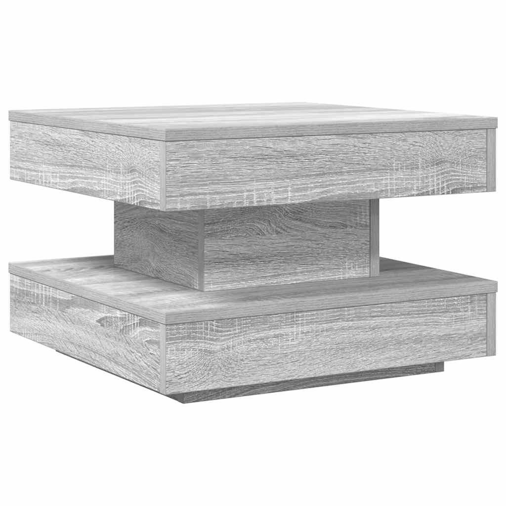 360 degree rotating coffee table, sonoma gray 50x50x34.5 cm