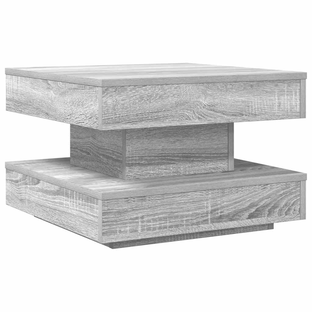 360 degree rotating coffee table, sonoma gray 50x50x34.5 cm