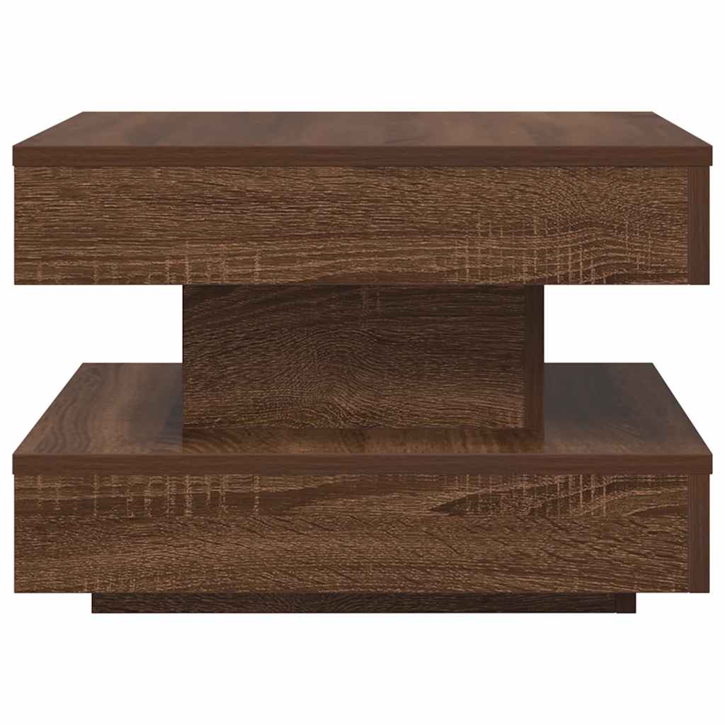 360 degree rotating coffee table, brown oak 50x50x34.5 cm