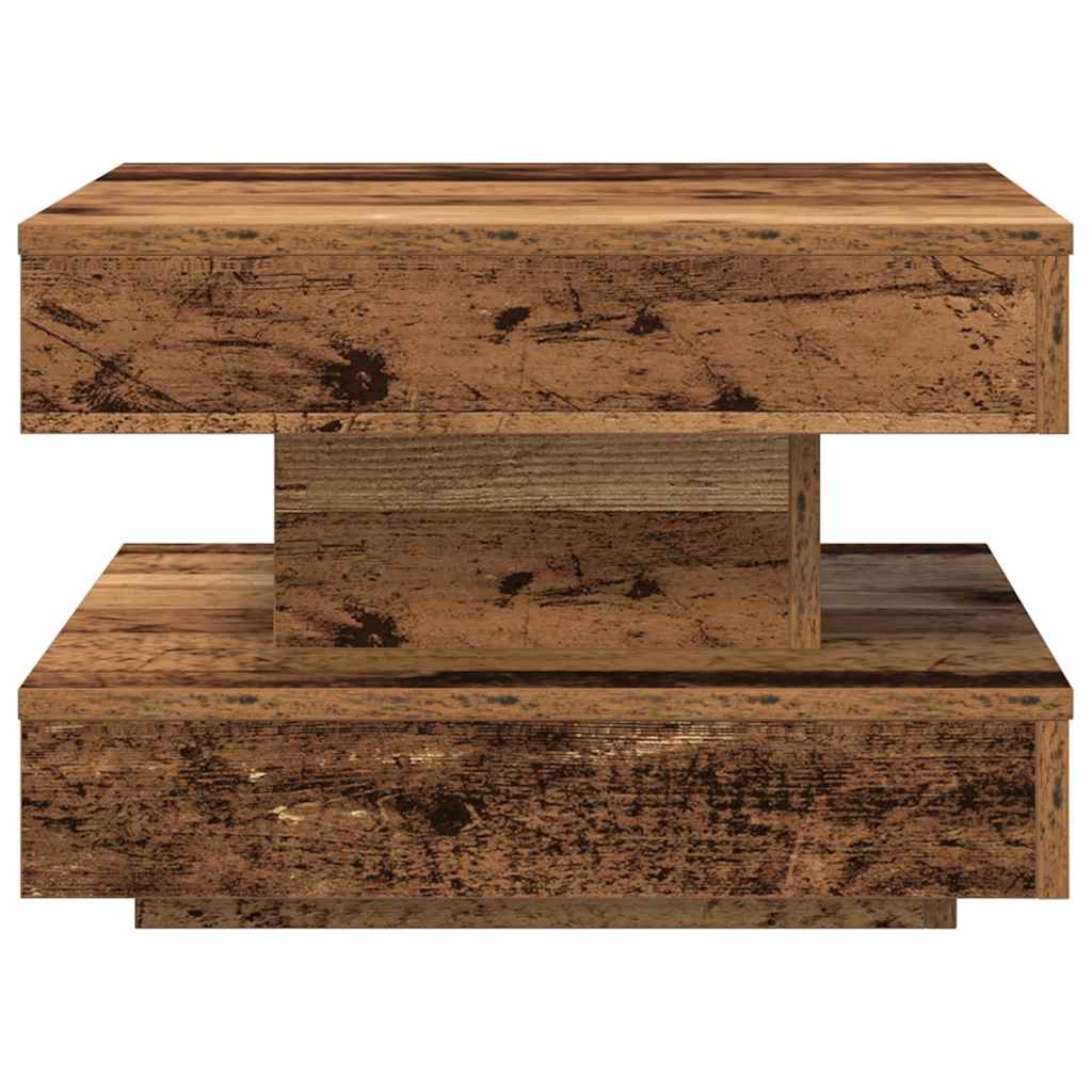 360 degree rotating coffee table, old wood 50x50x34.5 cm