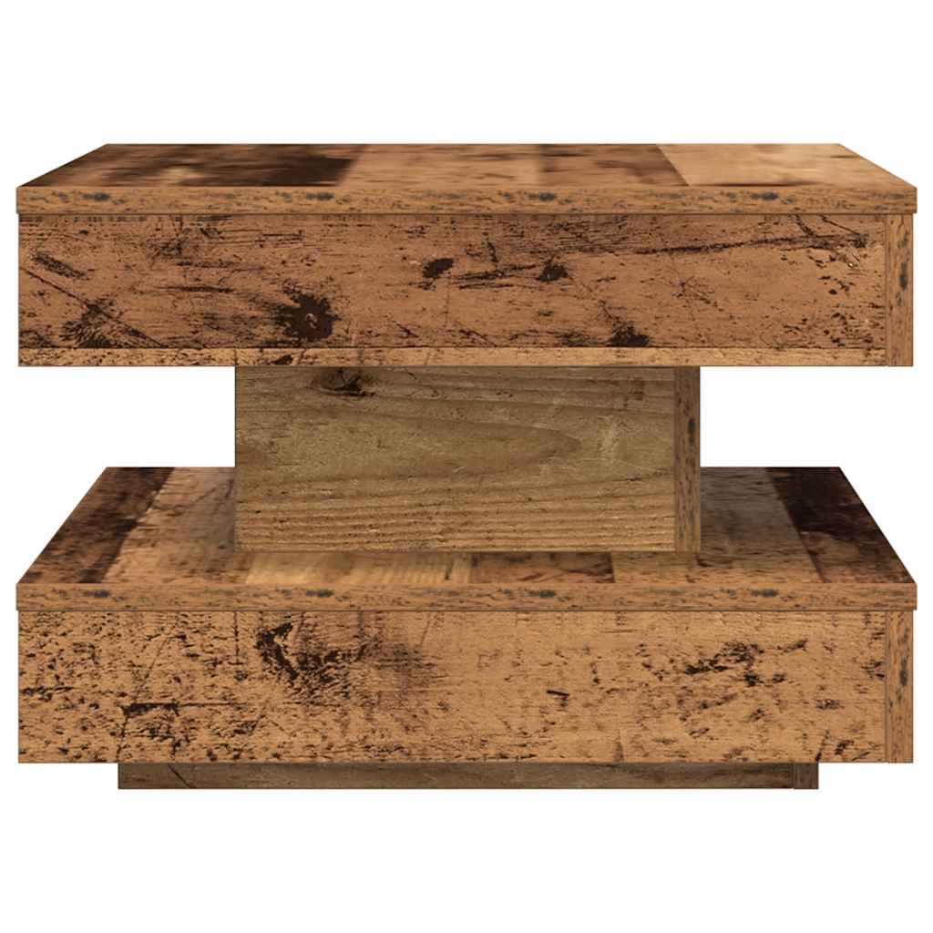 360 degree rotating coffee table, old wood 50x50x34.5 cm