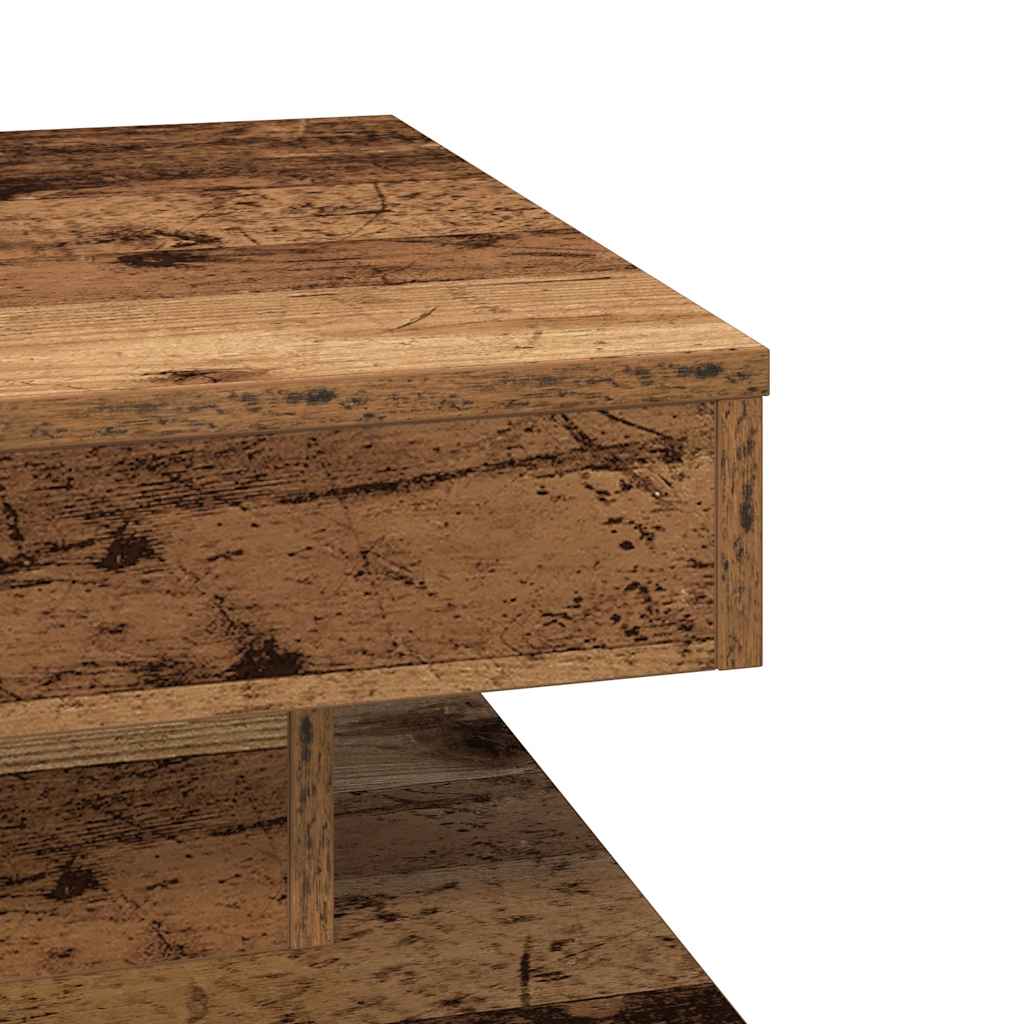 360 degree rotating coffee table, old wood 50x50x34.5 cm