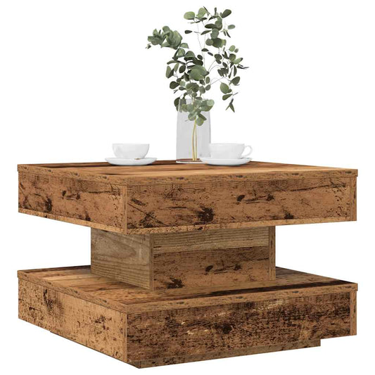 360 degree rotating coffee table, old wood 50x50x34.5 cm