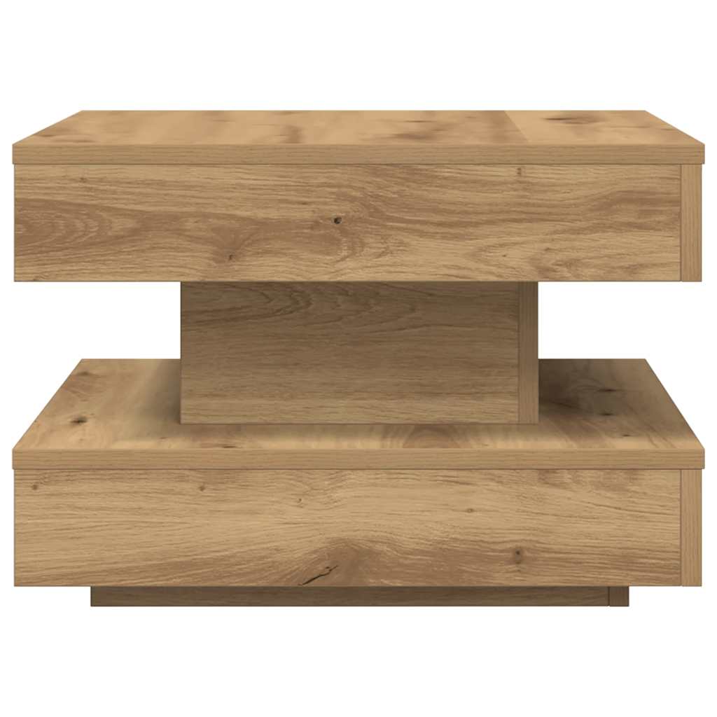 360 degree rotating coffee table, handcrafted oak 50x50x34.5 cm