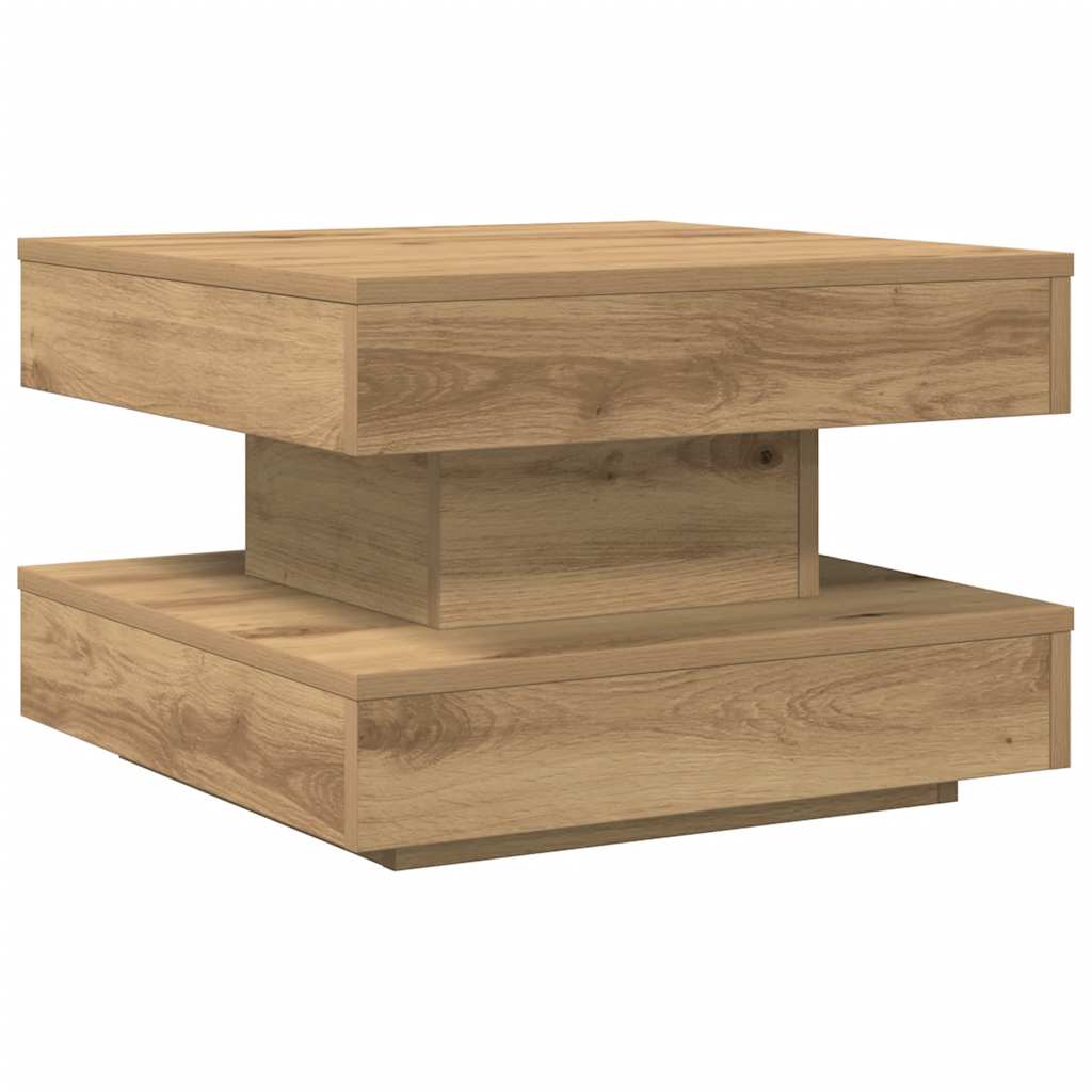 360 degree rotating coffee table, handcrafted oak 50x50x34.5 cm