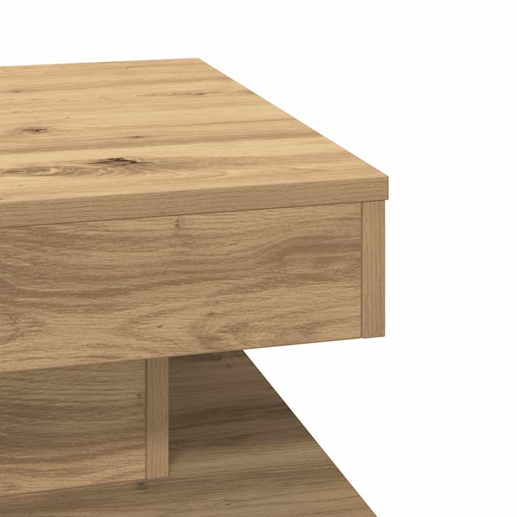 360 degree rotating coffee table, handcrafted oak 50x50x34.5 cm