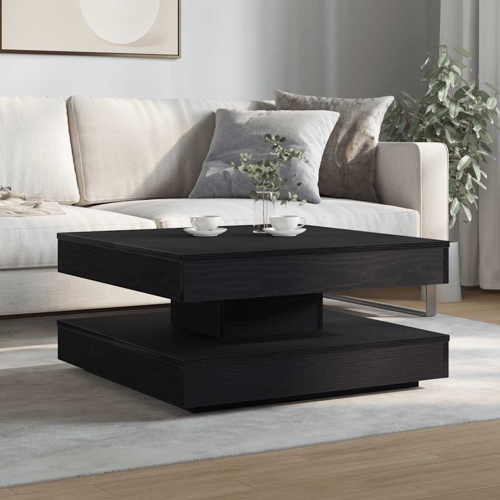 360 degree rotating coffee table, black 70x70x34.5 cm