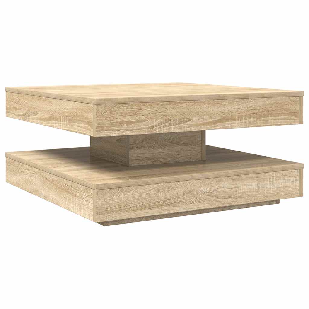 360 degree rotating coffee table, sonoma oak 70x70x34.5 cm