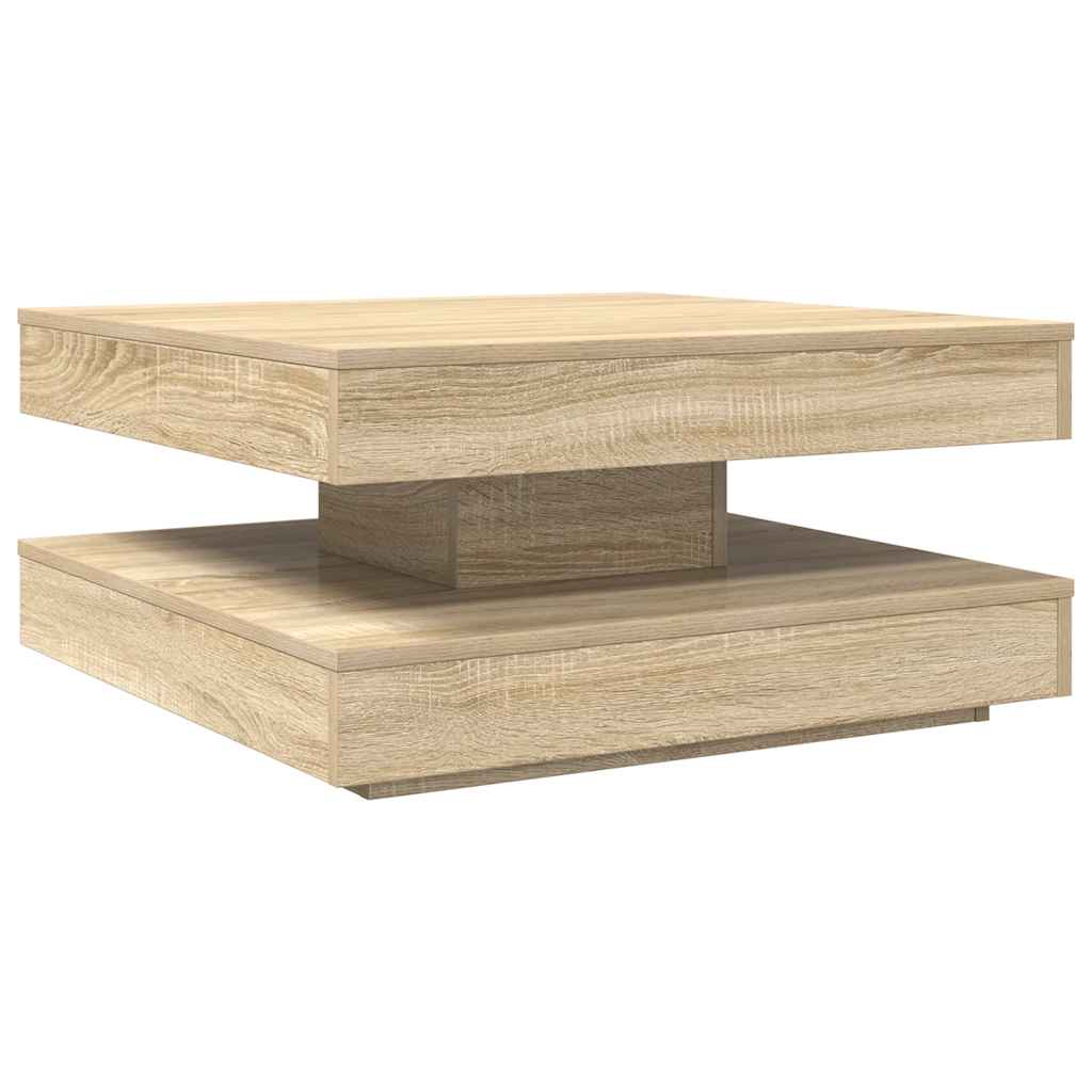 360 degree rotating coffee table, sonoma oak 70x70x34.5 cm