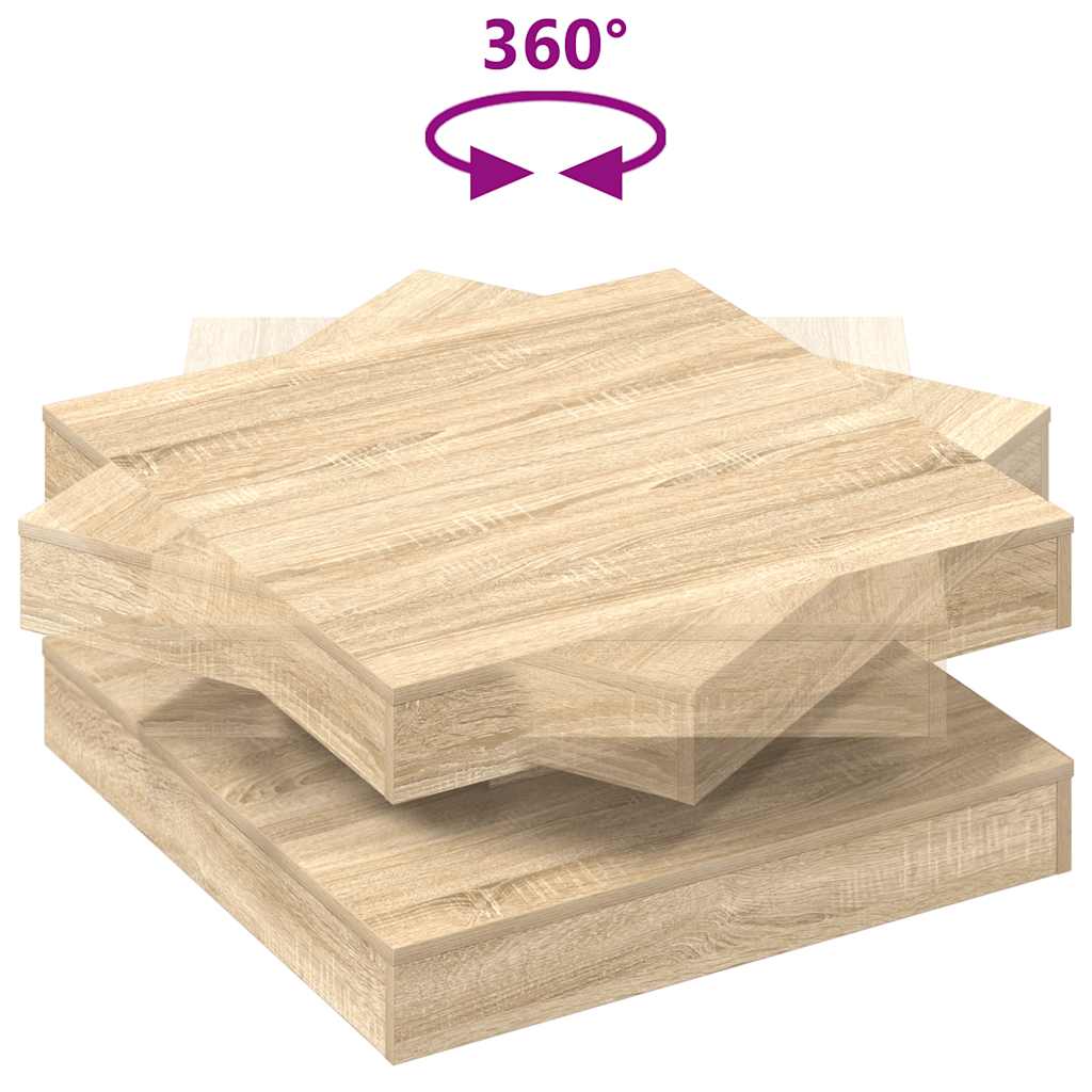 360 degree rotating coffee table, sonoma oak 70x70x34.5 cm