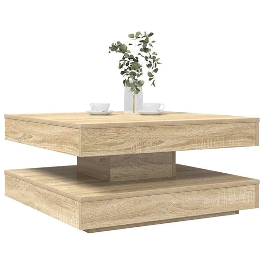 360 degree rotating coffee table, sonoma oak 70x70x34.5 cm