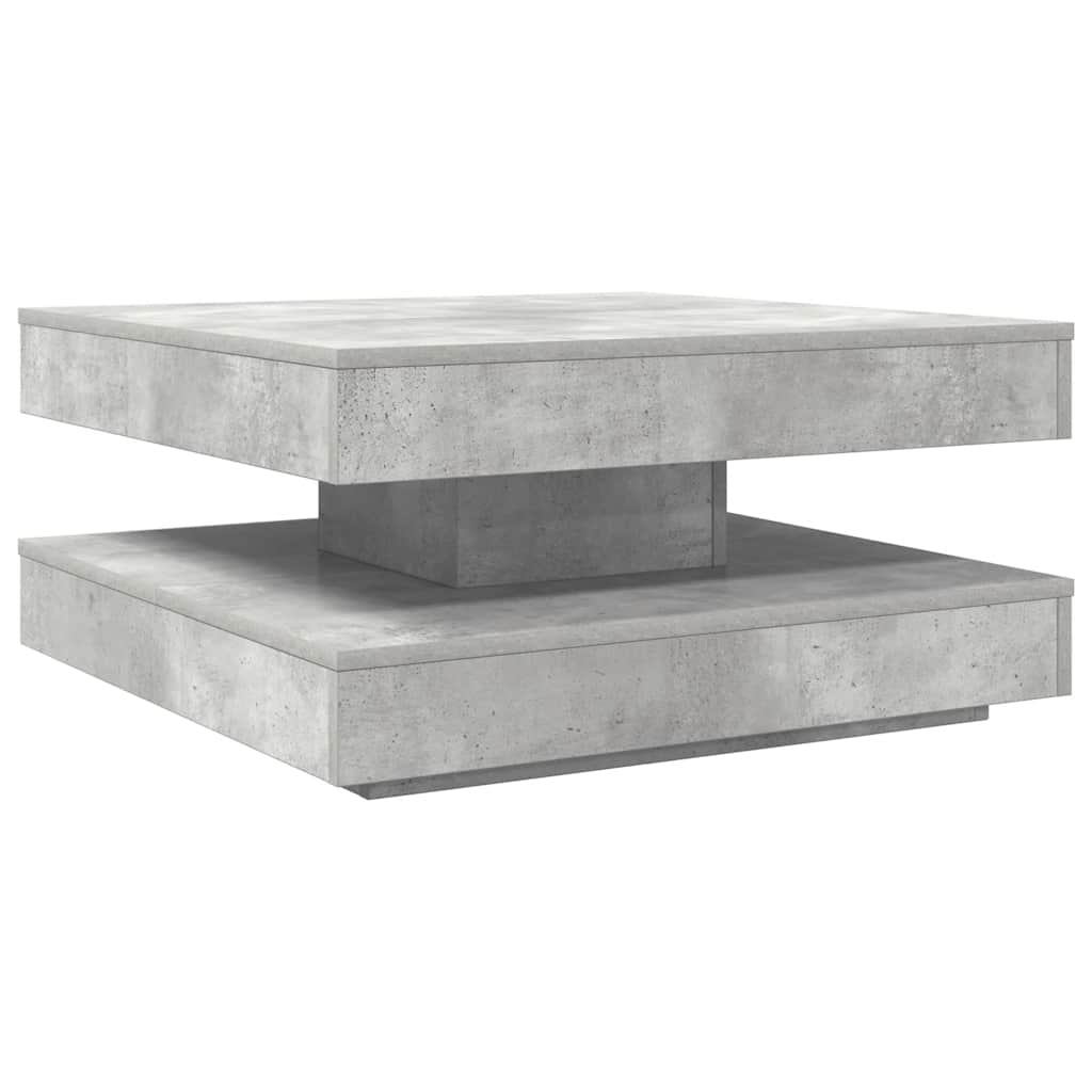 360 degree rotating coffee table, concrete gray 70x70x34.5 cm