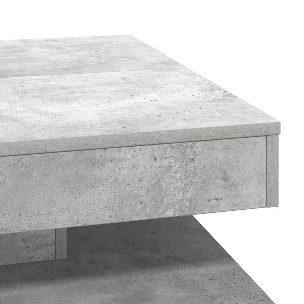 360 degree rotating coffee table, concrete gray 70x70x34.5 cm