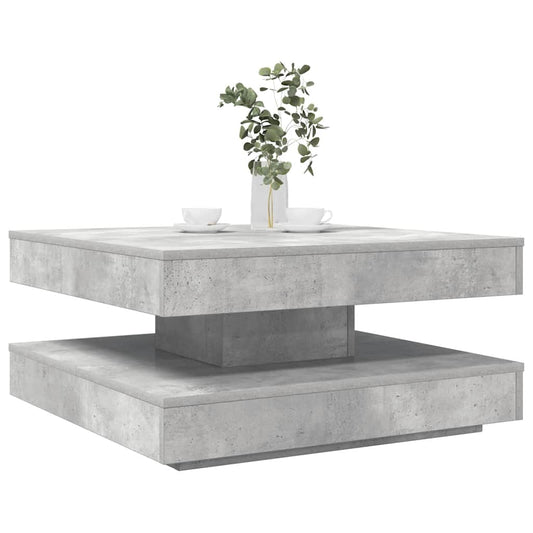 360 degree rotating coffee table, concrete gray 70x70x34.5 cm