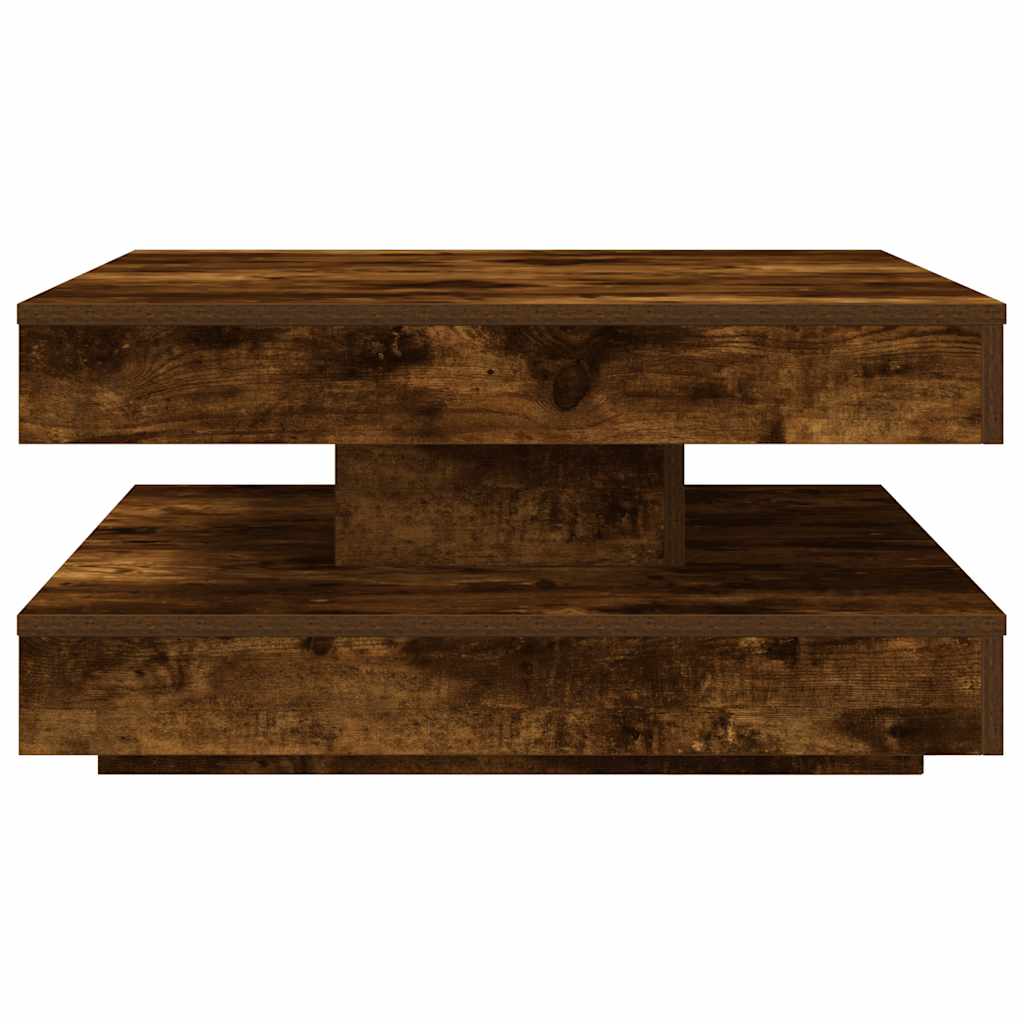 360 degree rotating coffee table, smoked oak 70x70x34.5 cm