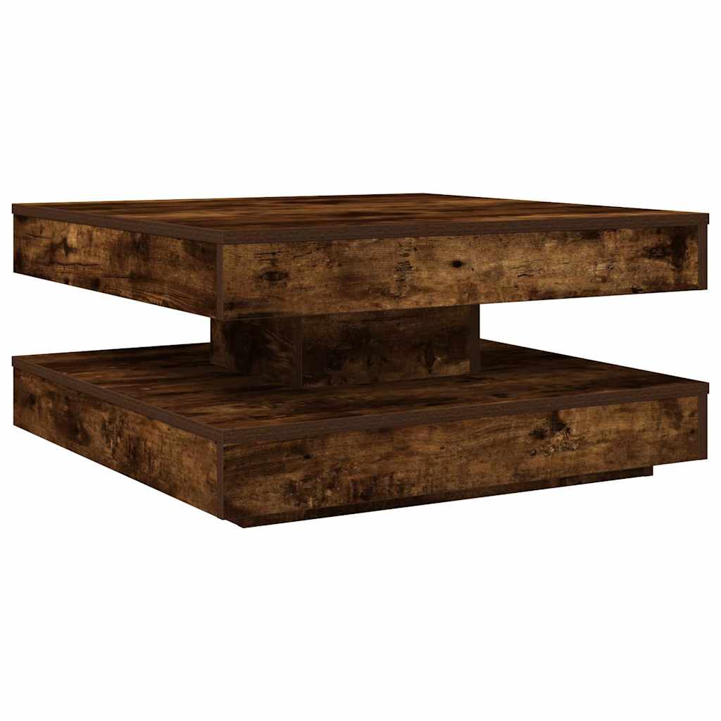 360 degree rotating coffee table, smoked oak 70x70x34.5 cm