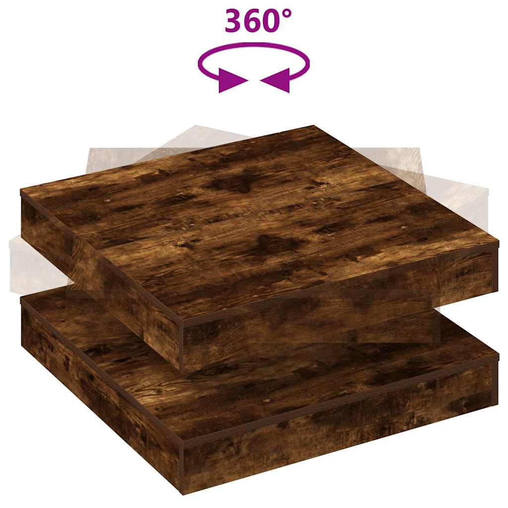 360 degree rotating coffee table, smoked oak 70x70x34.5 cm