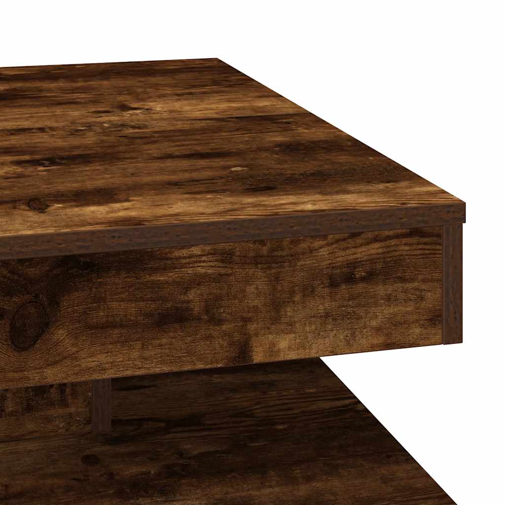 360 degree rotating coffee table, smoked oak 70x70x34.5 cm