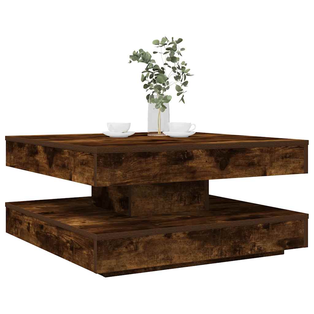 360 degree rotating coffee table, smoked oak 70x70x34.5 cm