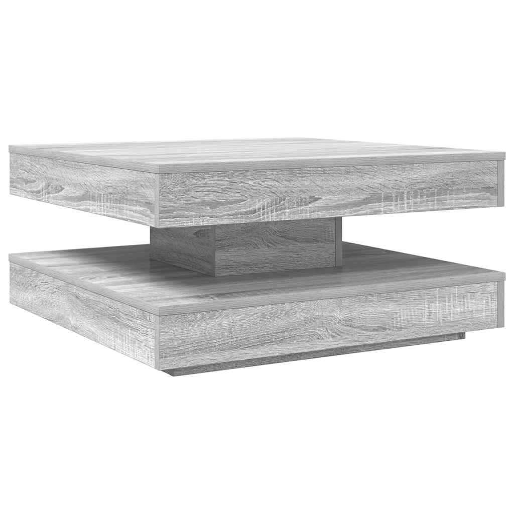 360 degree rotating coffee table, sonoma gray 70x70x34.5 cm