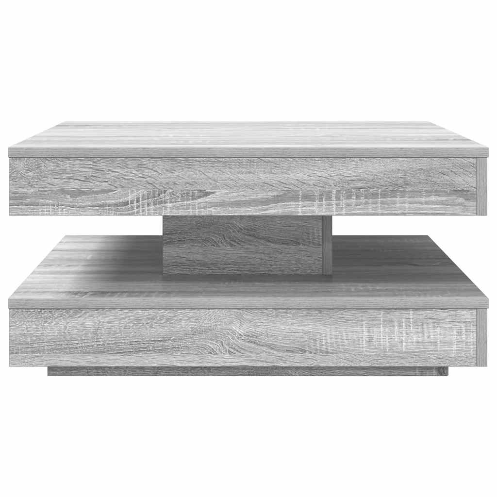 360 degree rotating coffee table, sonoma gray 70x70x34.5 cm