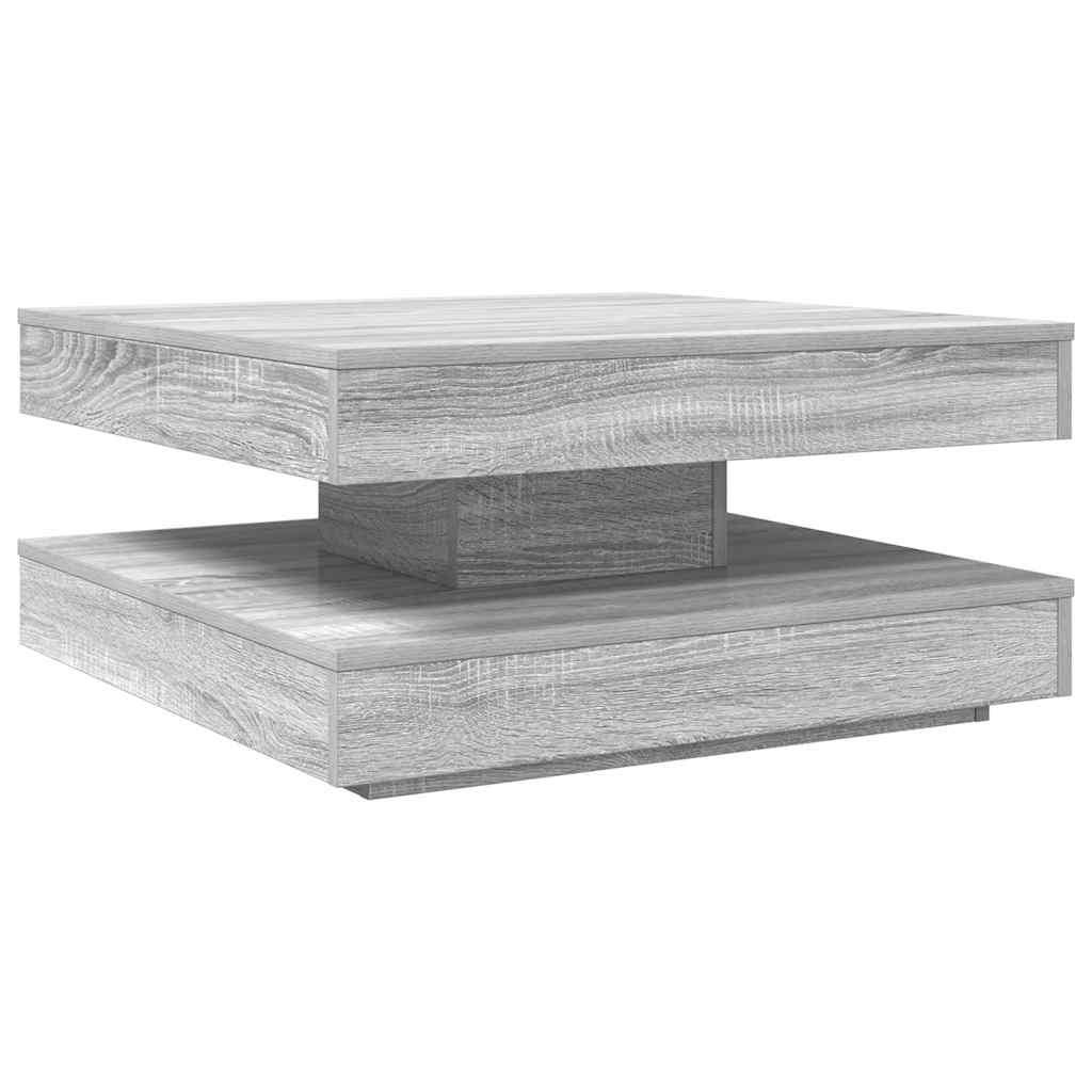 360 degree rotating coffee table, sonoma gray 70x70x34.5 cm